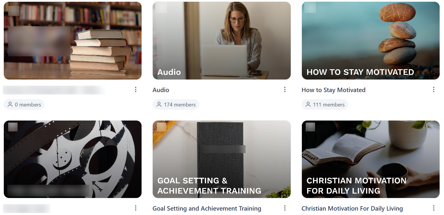 GoHighLevel memberships area showing several online courses and their member counts